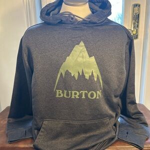 Burton Charcoal Hoodie with Green Mountain Logo